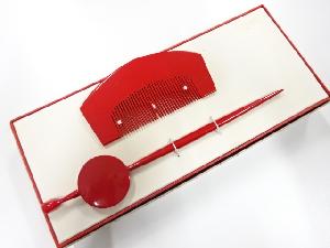 アンティーク　漆塗り　櫛・簪セット